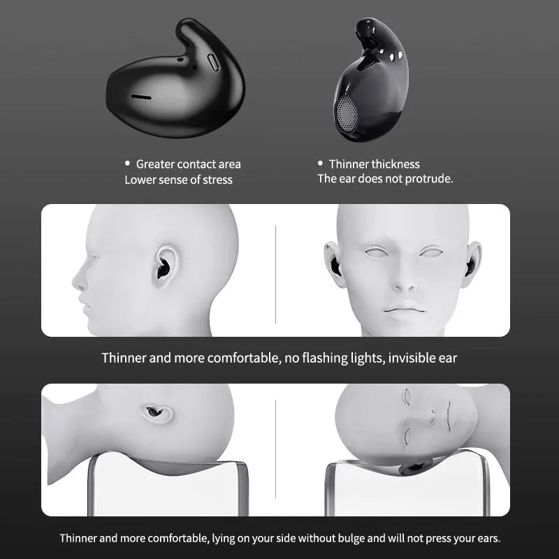 D90 Bluetooth Sleep Earphones Wireless Headset 5.3 With Comfortable Wearing Touch Control Headphone Earbuds for All Mobile Phone