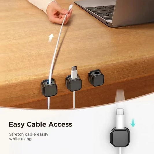 10/6/3PCS Adjustable Cord Holder Desk Cable Magnetic Cable Clips Cable Smooth Management Wire Keeper Cable Wire Organizer Holder